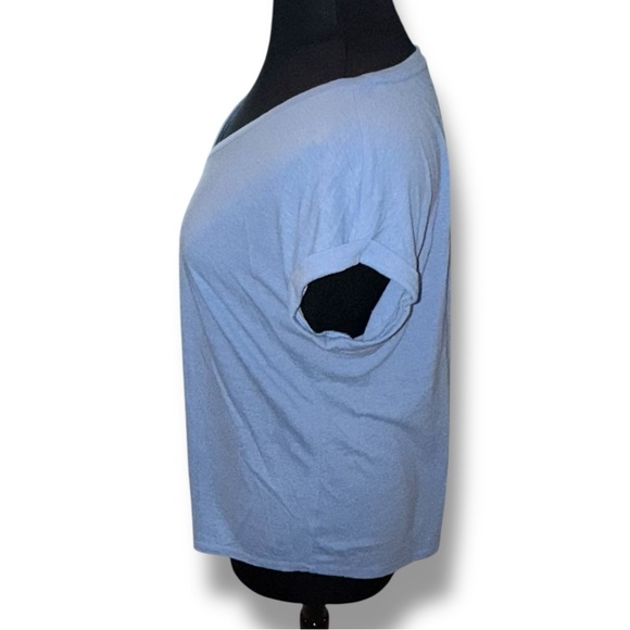 TALBOTS DROP SHOULDER V-NECK TEE - 1X Tranquil Blue - Picture 3 of 13